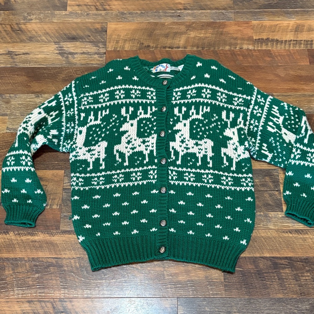 Vintage 1990s Bravo‎ Christmas Reindeer Sweater